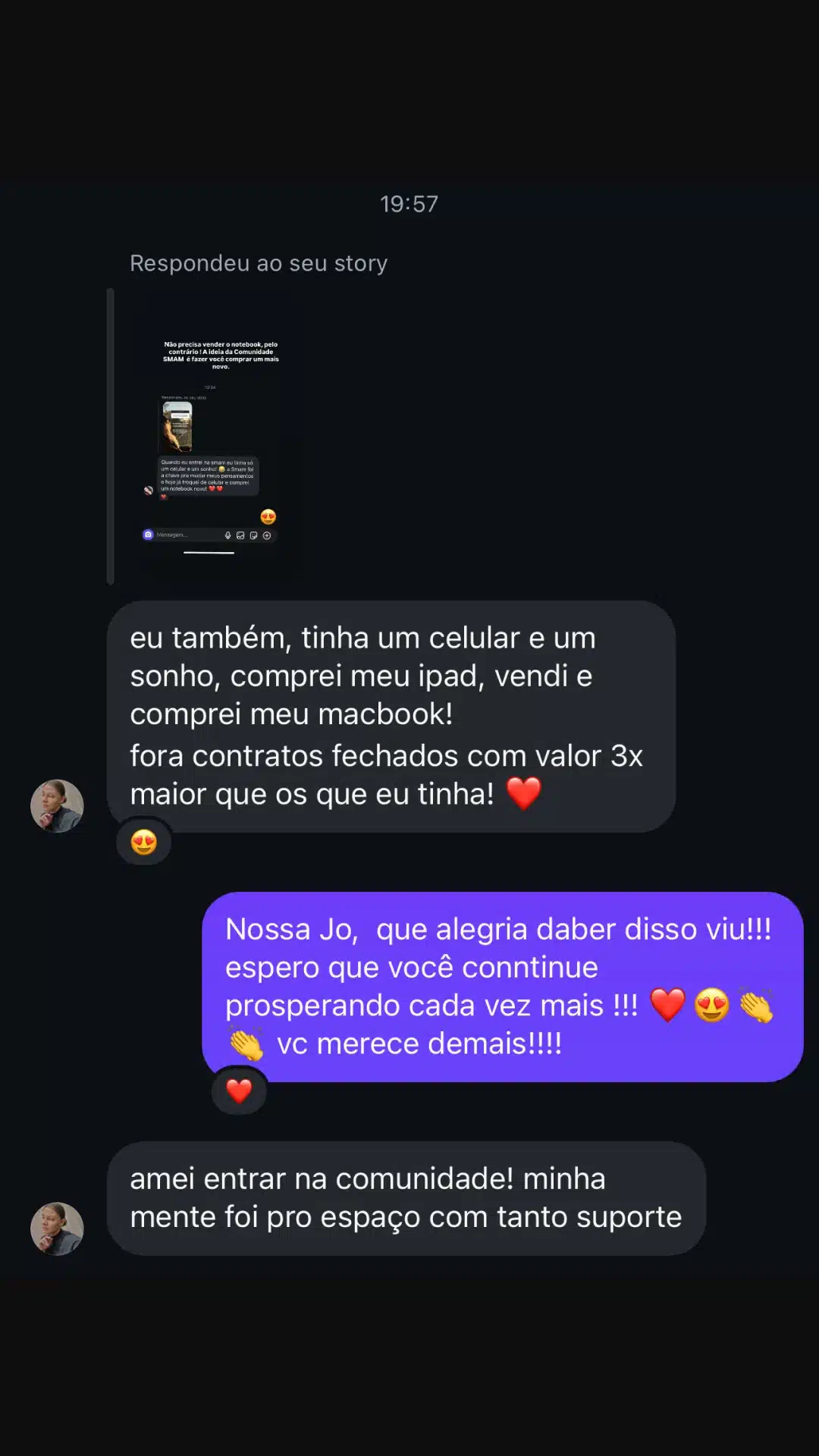 Print de resultado de aluno da Comunidade SMAM